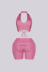 Backfire Ribbed Knit Halter Top & Shorts SET
