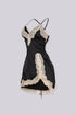Sweetheart Lace Trim Satin Mini Dress