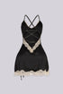 Sweetheart Lace Trim Satin Mini Dress