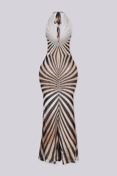 Wild Mesh Halter Maxi Dress