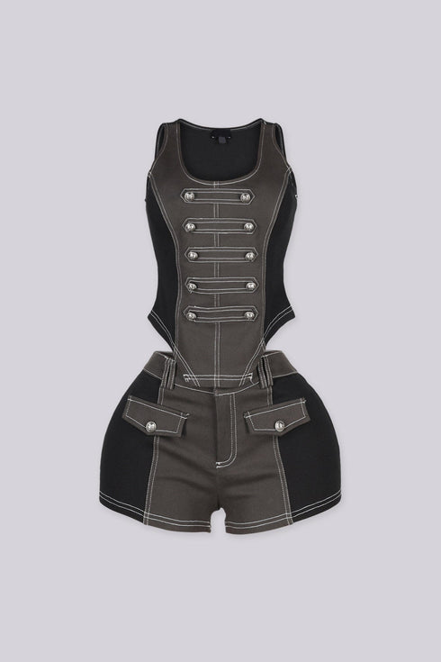 Utility Denim Tank Shorts SET