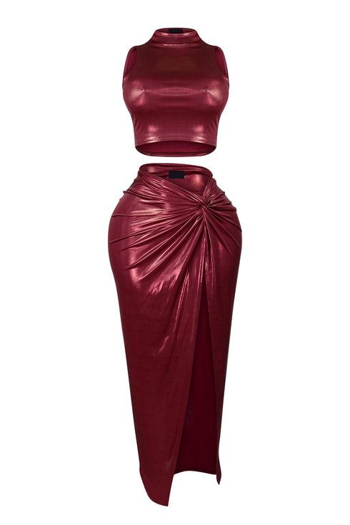 New Galaxy Metallic Top & Skirt SET