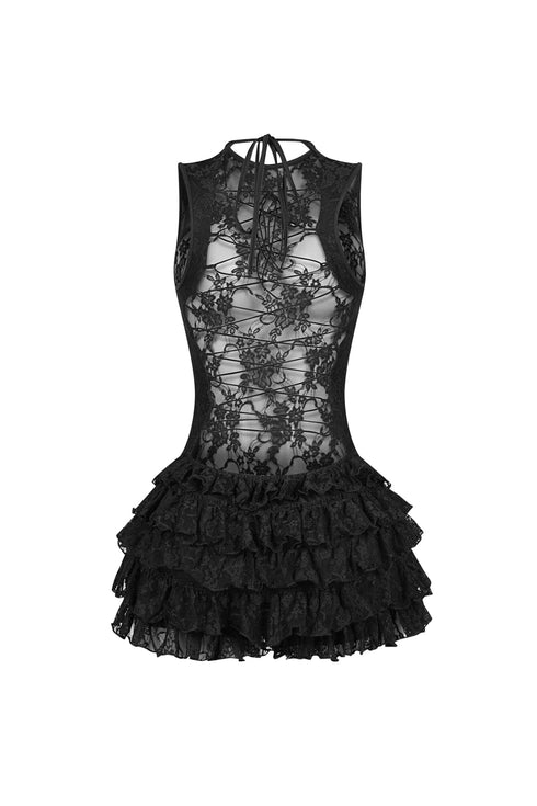 Kissloop Lace Halter Mini Dress