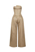Tailored Cotton Twill Tube Top Jumpsuit