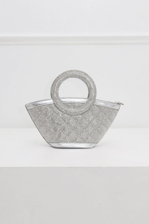 Nina Gleam Rhinestone Top Handle Bag