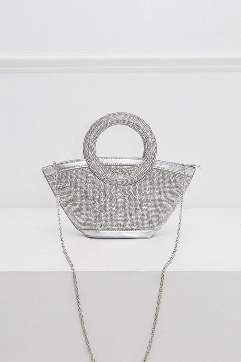 Nina Gleam Rhinestone Top Handle Bag