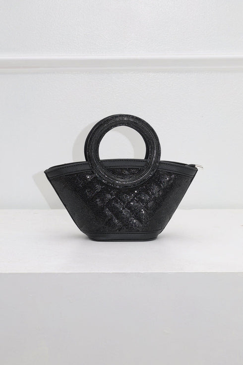 Nina Gleam Rhinestone Top Handle Bag