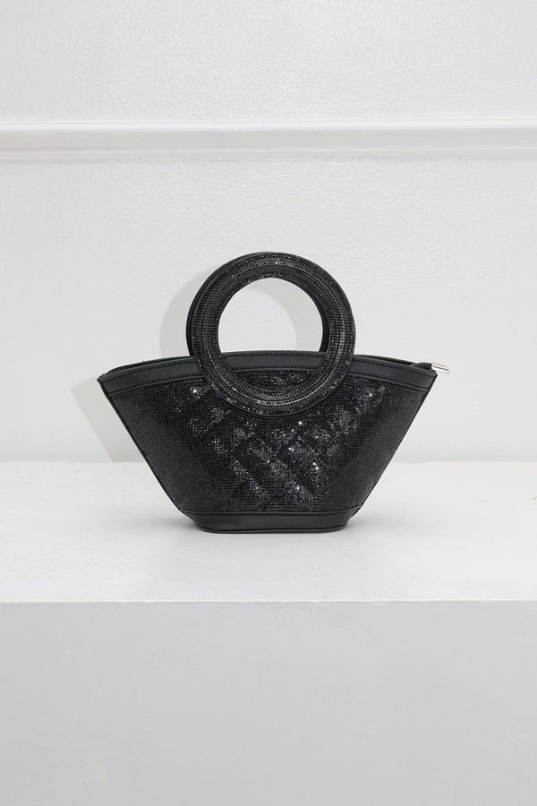 Nina Gleam Rhinestone Top Handle Bag
