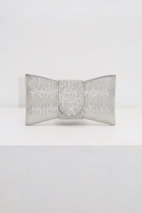 Bow Shaped Rhinestone Evening Clutch