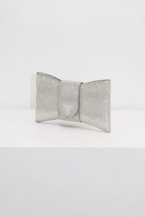 Bow Shaped Rhinestone Evening Clutch