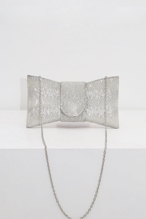 Bow Shaped Rhinestone Evening Clutch