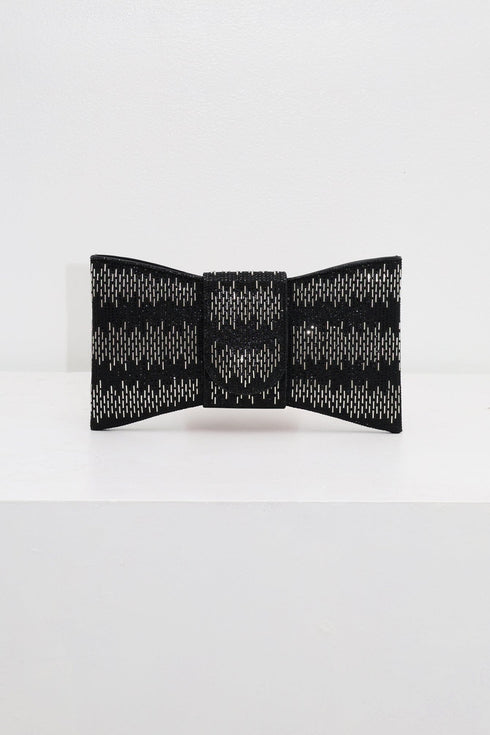 Bow Shaped Rhinestone Evening Clutch
