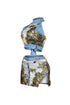 Florabound Denim Cutout Top & Skirt SET
