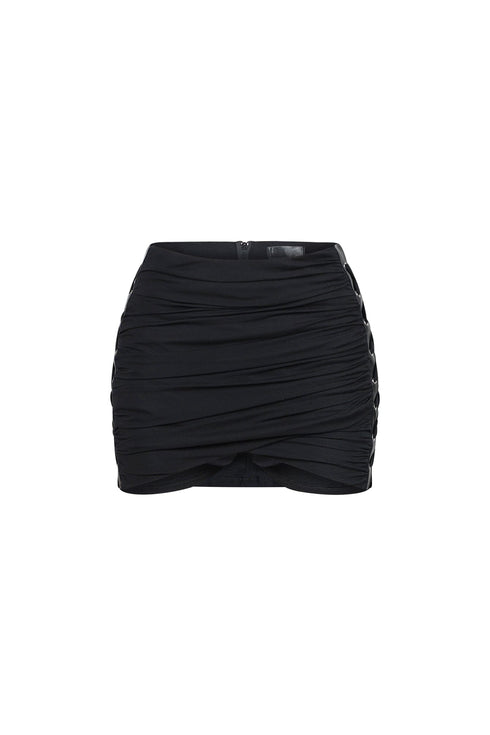 Vice Mesh Lace Up Mini Skirt