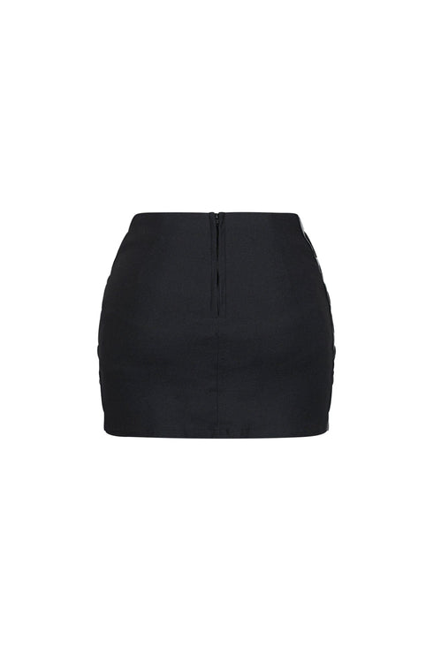 Vice Mesh Lace Up Mini Skirt