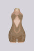 Evangeline Halter Neck Rhinestone Mini Dress