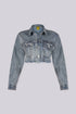 Opulent Rhinestone Denim Crop Jacket