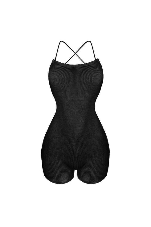 On the Move Ribbed Tank Strappy Romper
