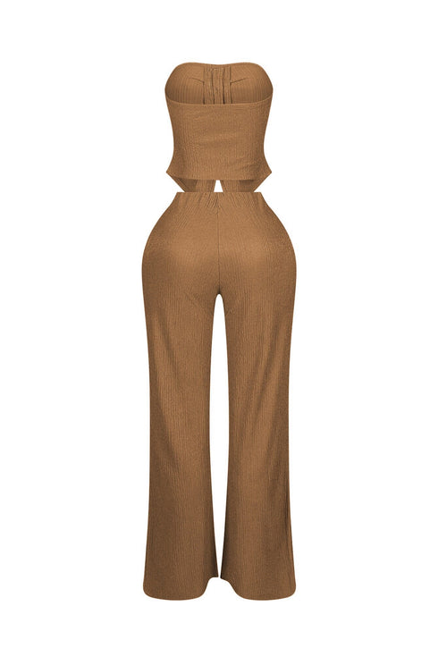 Imari Button Detail Tube Top & Pants SET