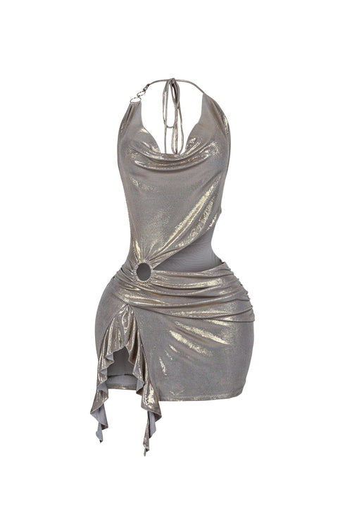 Cyber Sway Foil Mini Dress