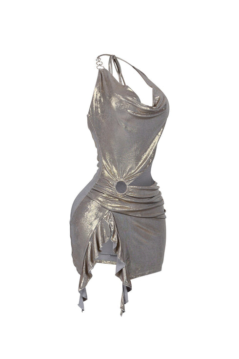 Cyber Sway Foil Mini Dress
