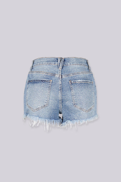 Mimmi Rhinestone Denim Shorts