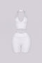 Jacquard Knit Halter Top and Biker Short SET