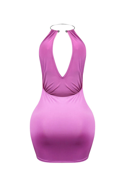 The Moment Metal Choker Ruched Dress