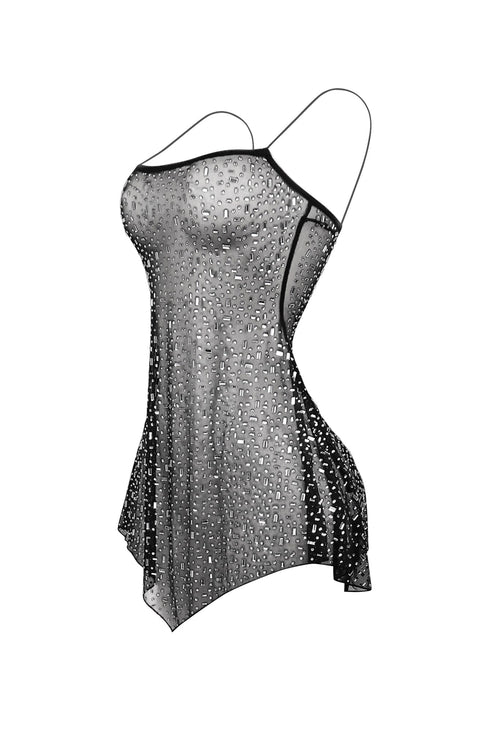 Rock 4 You Mesh Rhinestone Mini Dress