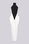 Judith Color Block Mock Neck Maxi Dress