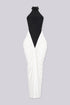 Judith Color Block Mock Neck Maxi Dress
