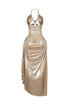 Callista Slinky Metallic Chain Halter Dress