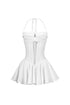 Cuttica Pinstripe Smocking Halter Mini Dress