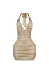 Voltique Metallic Halter Mini Dress