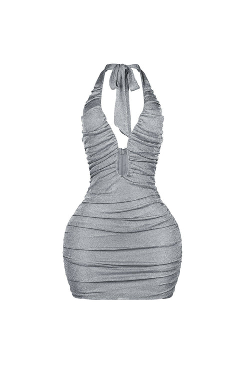 Voltique Metallic Halter Mini Dress