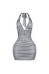 Voltique Metallic Halter Mini Dress