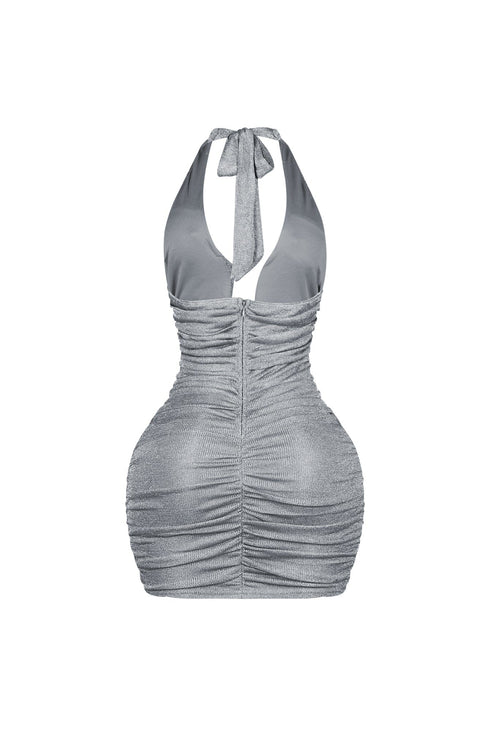 Voltique Metallic Halter Mini Dress