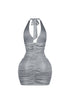 Voltique Metallic Halter Mini Dress