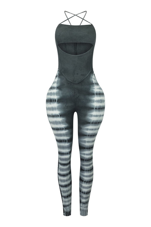 Please Me Tie Dye Tank Jumpsuit