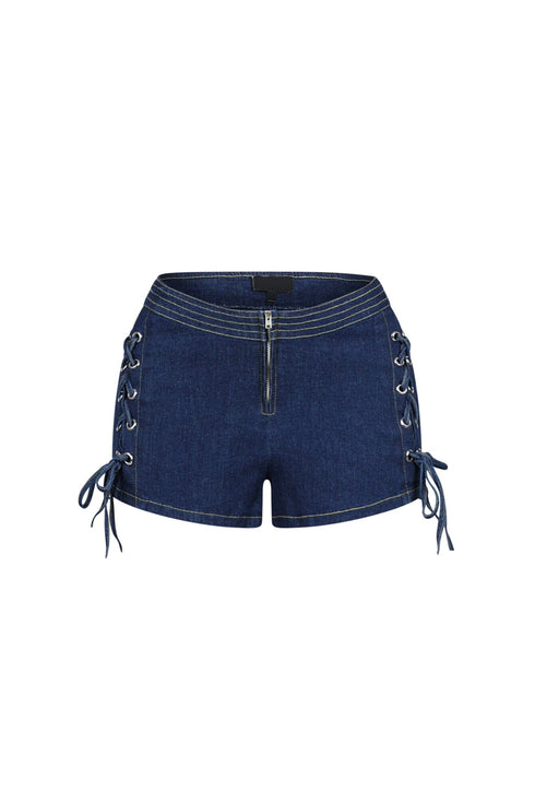 Sidekick Lace Up Denim Shorts