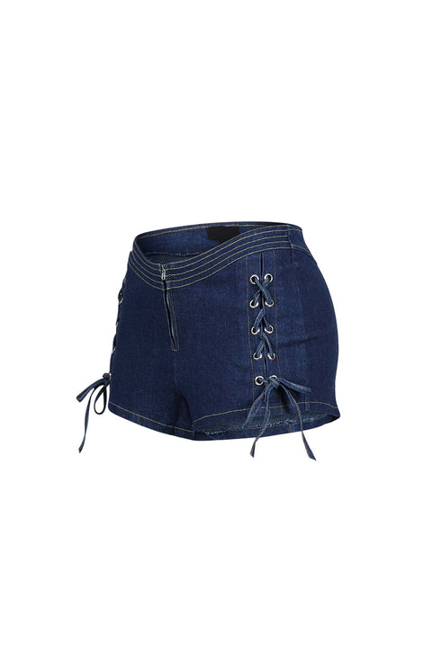 Sidekick Lace Up Denim Shorts
