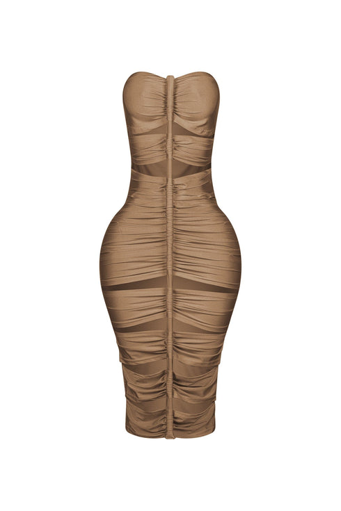 Tube Roll Cutout Midi Dress