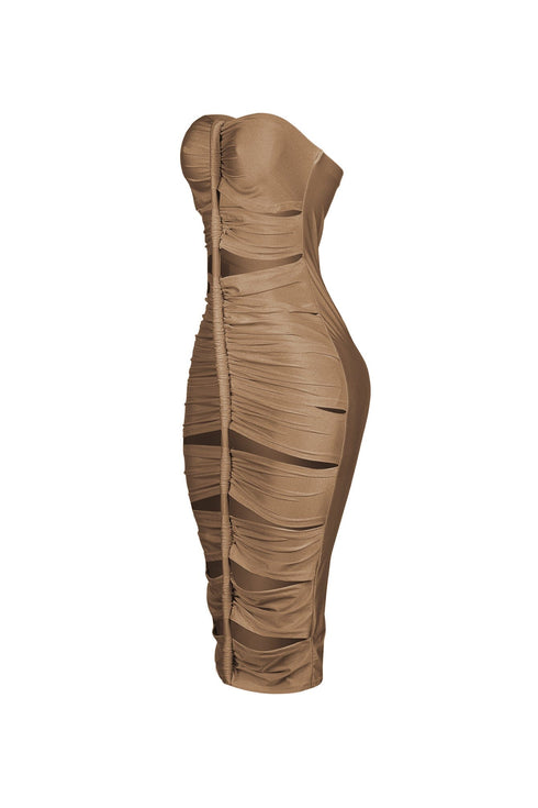 Tube Roll Cutout Midi Dress