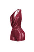 Backtie Foil Halter Slip Romper