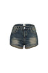 Z-Back Washed Denim Micro Shorts