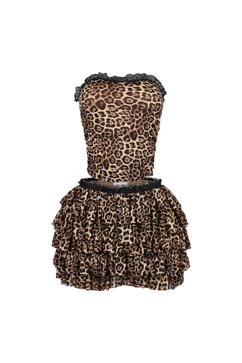 Instinct Leopard Mesh Top & Shorts SET