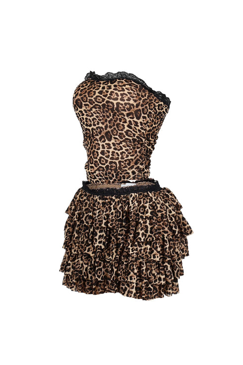 Instinct Leopard Mesh Top & Shorts SET