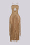 Cabo Crochet Fringe Cutout Maxi Dress