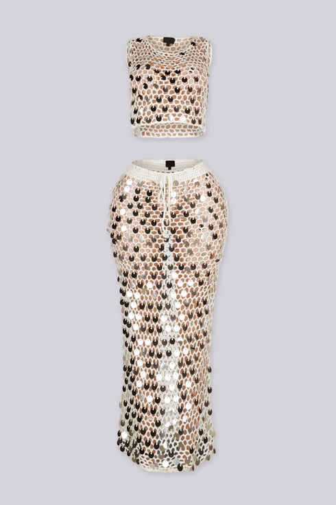 Marbella Crochet Crop Top & Maxi Skirt SET