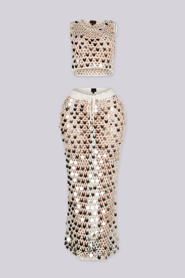 Marbella Crochet Crop Top & Maxi Skirt SET
